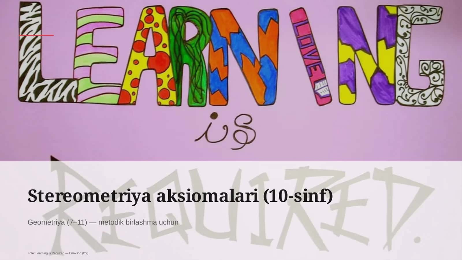 Stereometriya aksiomalari (10-sinf)