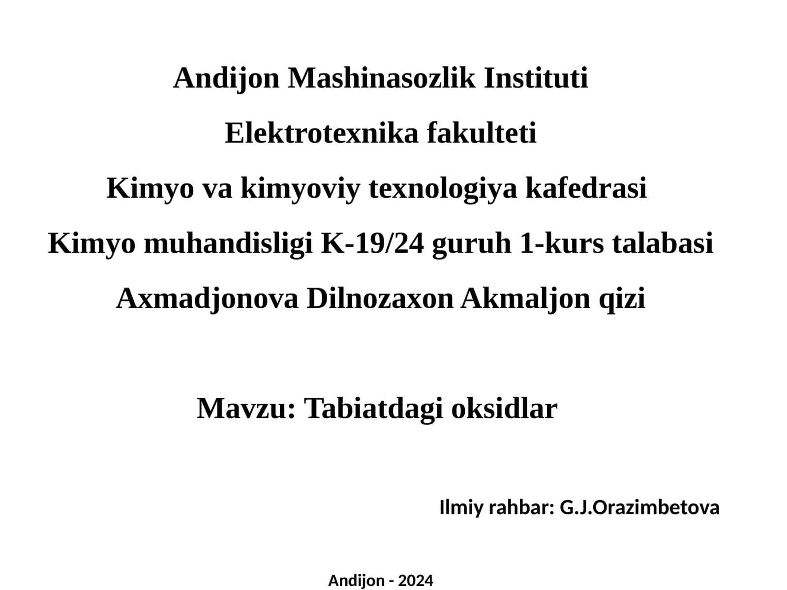 Tabiatdagi oksidlar