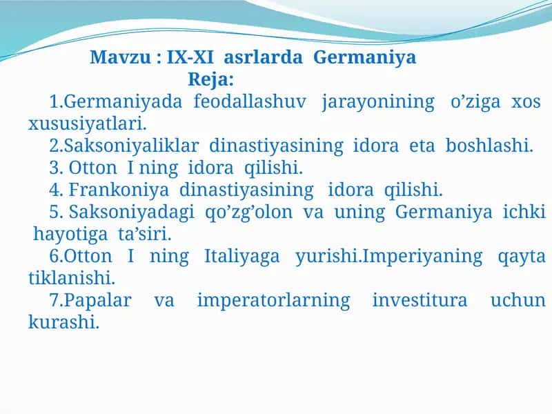 IX-XI asrlarda Germaniya