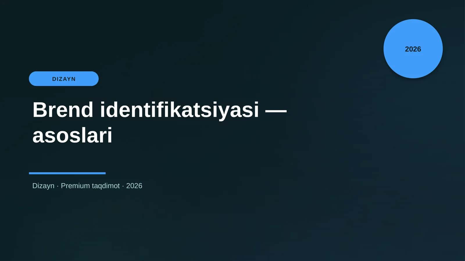 Brend identifikatsiyasi — asoslari