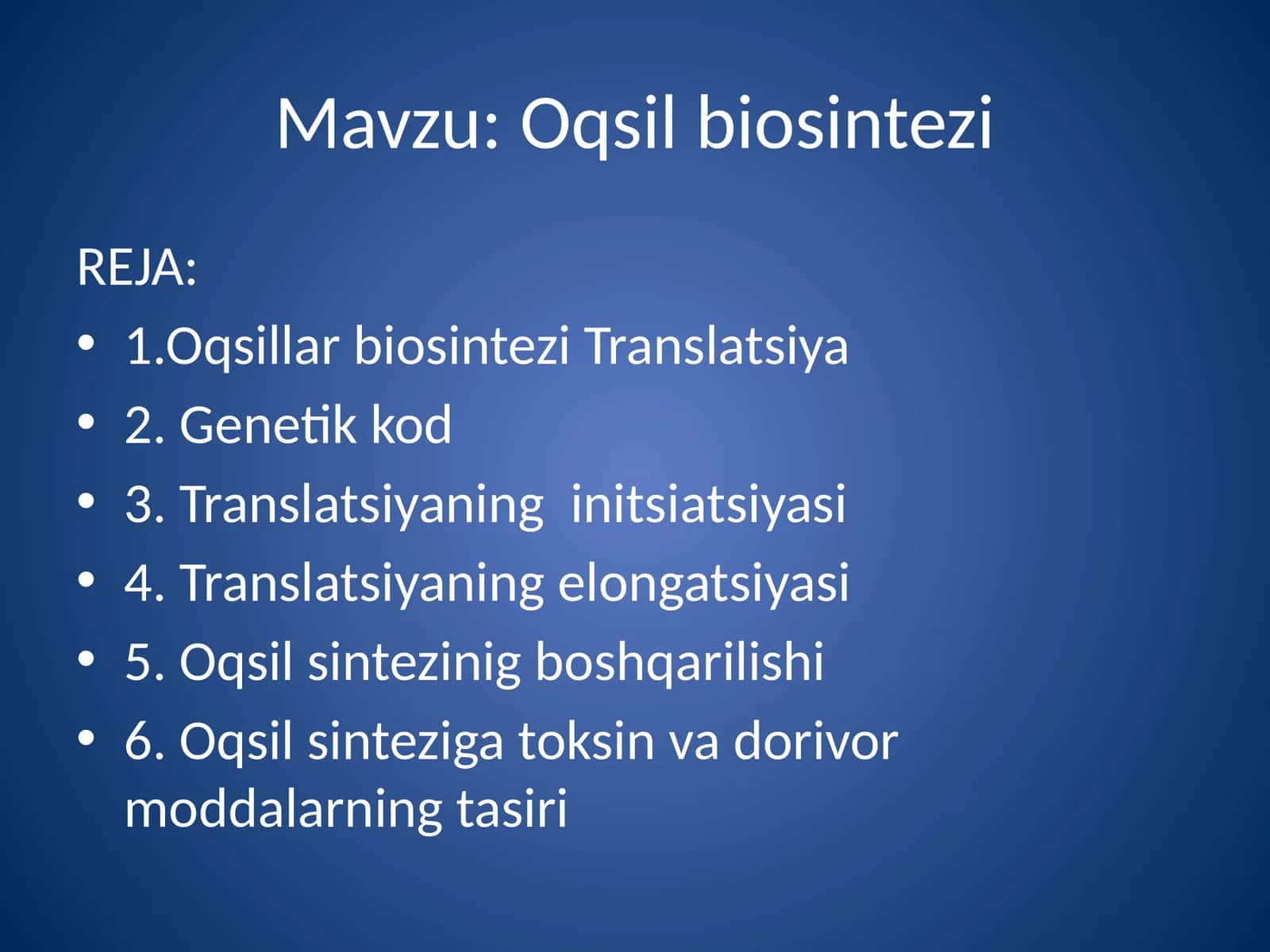 Oqsilbiosintezi