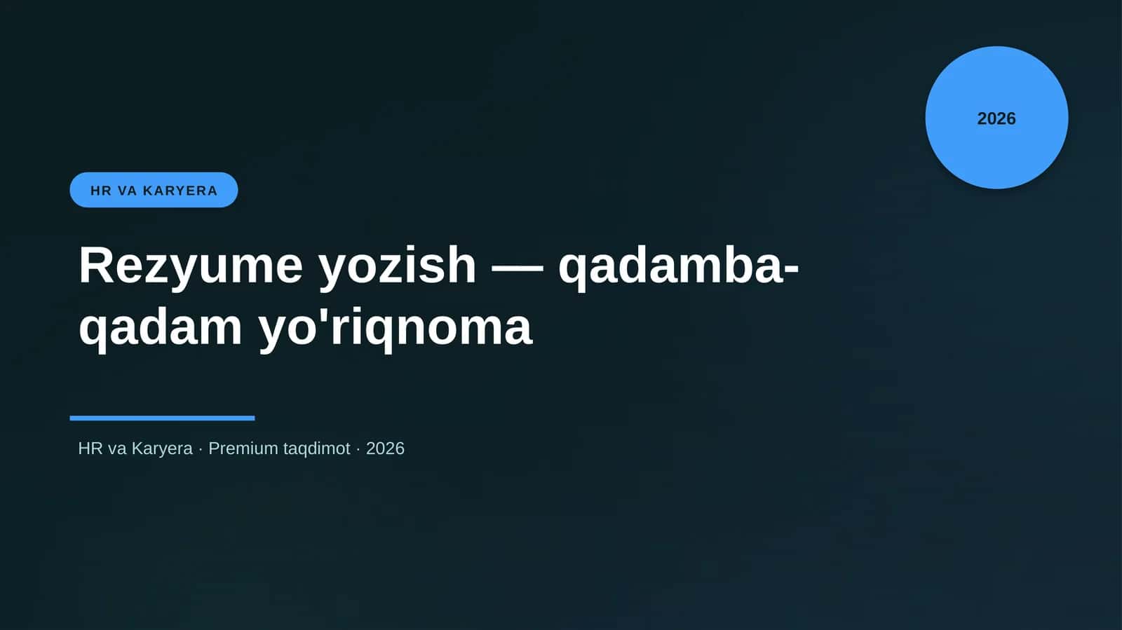Rezyume yozish — qadamba-qadam yo'riqnoma