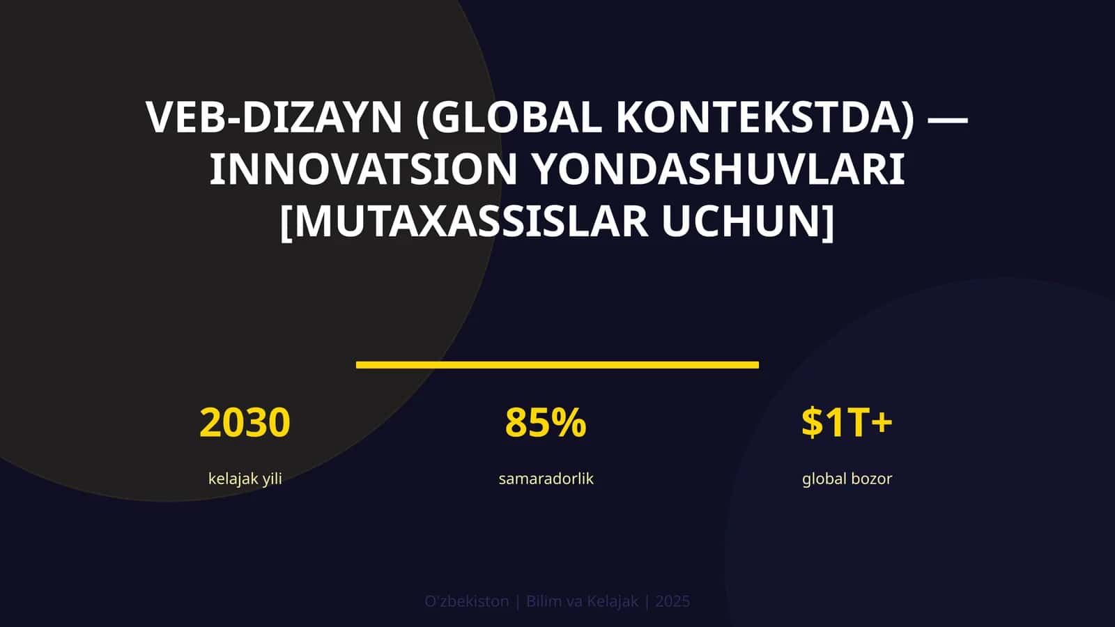 VEB-DIZAYN (GLOBAL KONTEKSTDA) — INNOVATSION YONDASHUVLARI [MUTAXASSISLAR UCHUN]