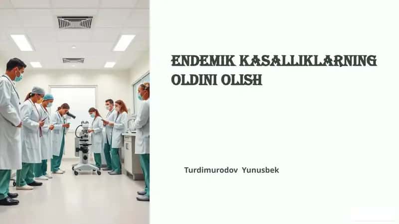 Endemik Kasalliklarning Oldini Olish