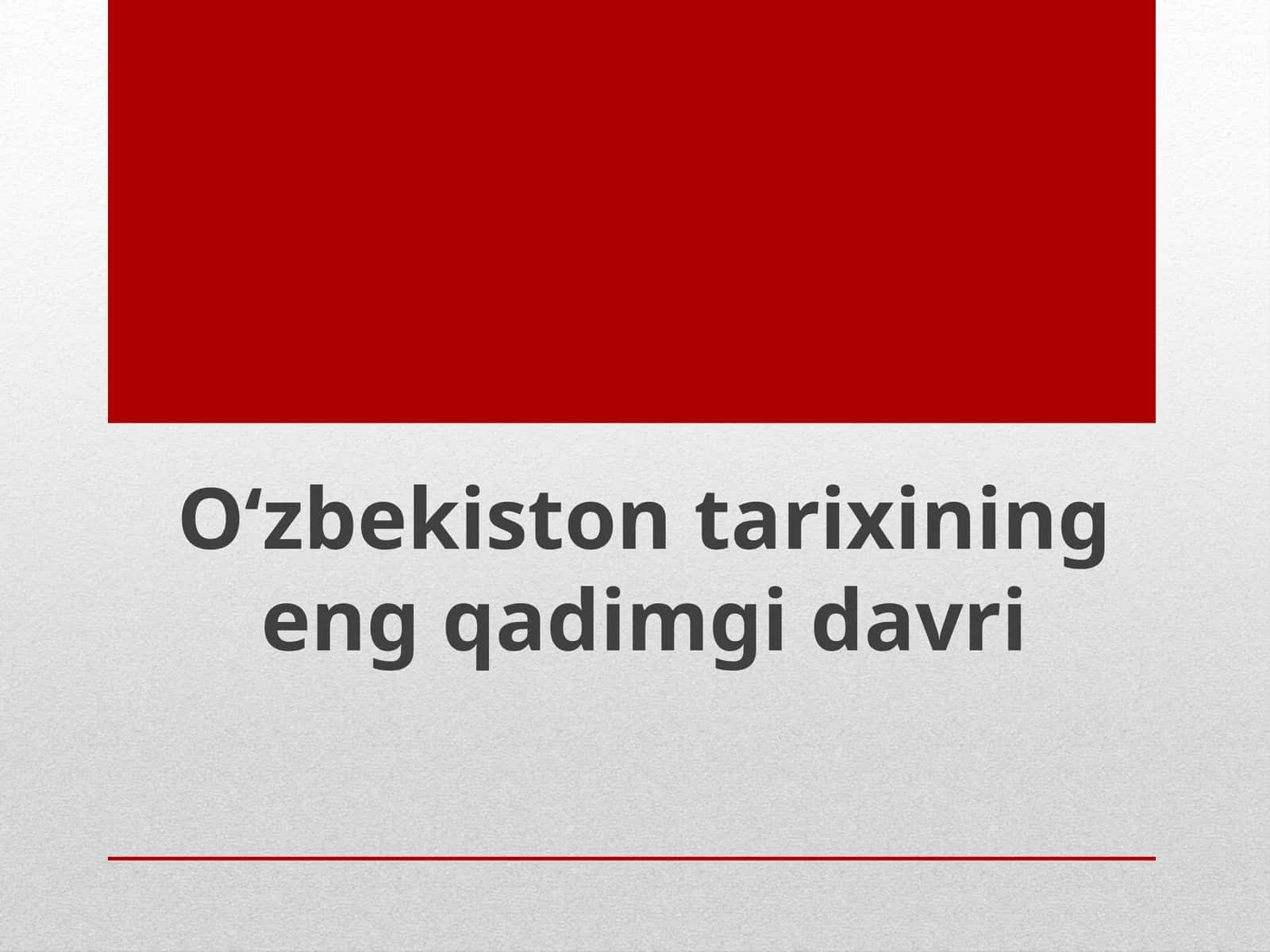Ma’ruza rejasi: Mezolitdavri manzilgohlari