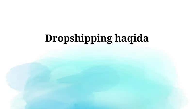 Dropshipping Nima?