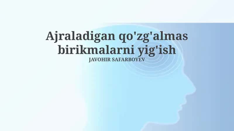 Harakatsiz, Olib Bo'lmaydigan Birikmalarni To'plash Usullari