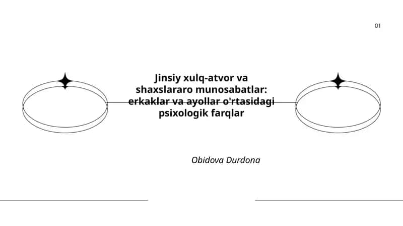 Jinsiy xulq-atvor va shaxslararo munosabatlar: erkaklar va ayollar o'rtasidagi psixologik farqlar