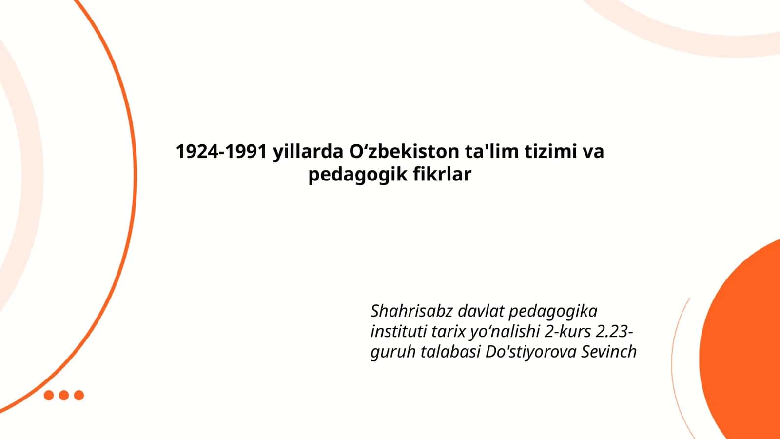 Oʻzbekiston ta'lim tizimi va pedagogik fikrlar