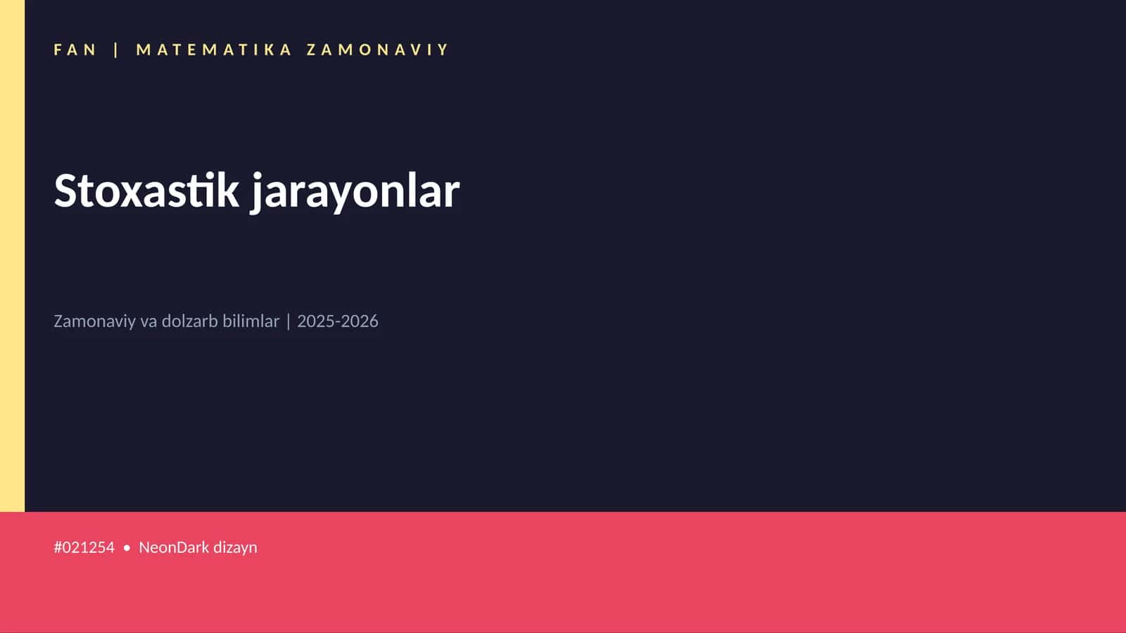 Stoxastik jarayonlar