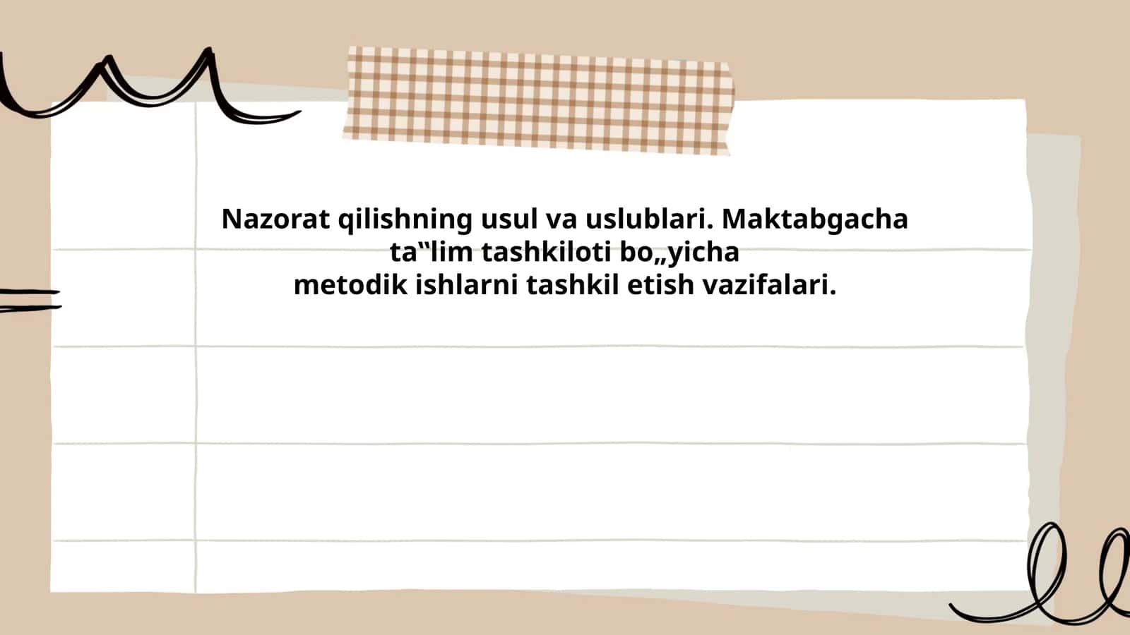 Nazorat qilishning usul va uslublari