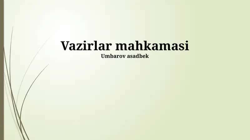 Vazirlar Mahkamasi