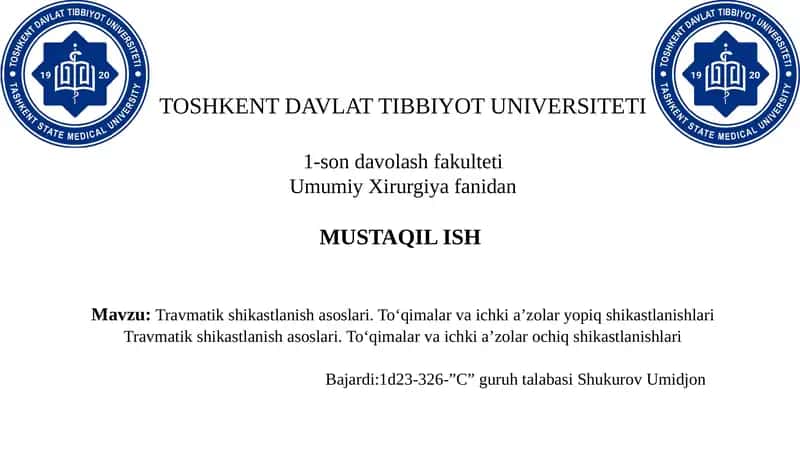 Travmatik shikastlanish asoslari