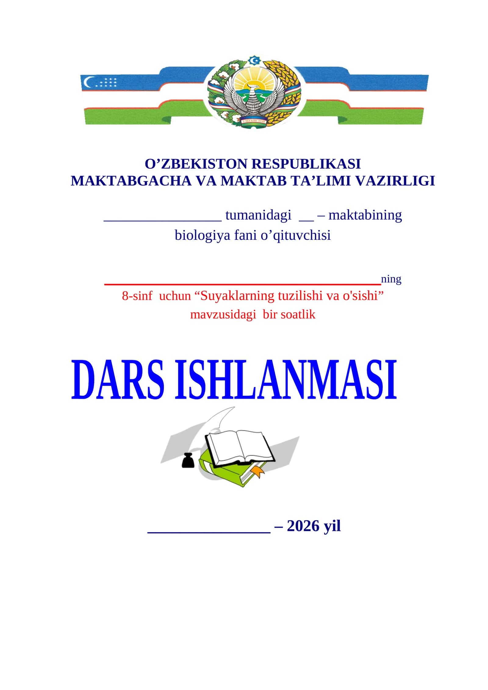 Suyaklarning tuzilishi va o'sishi