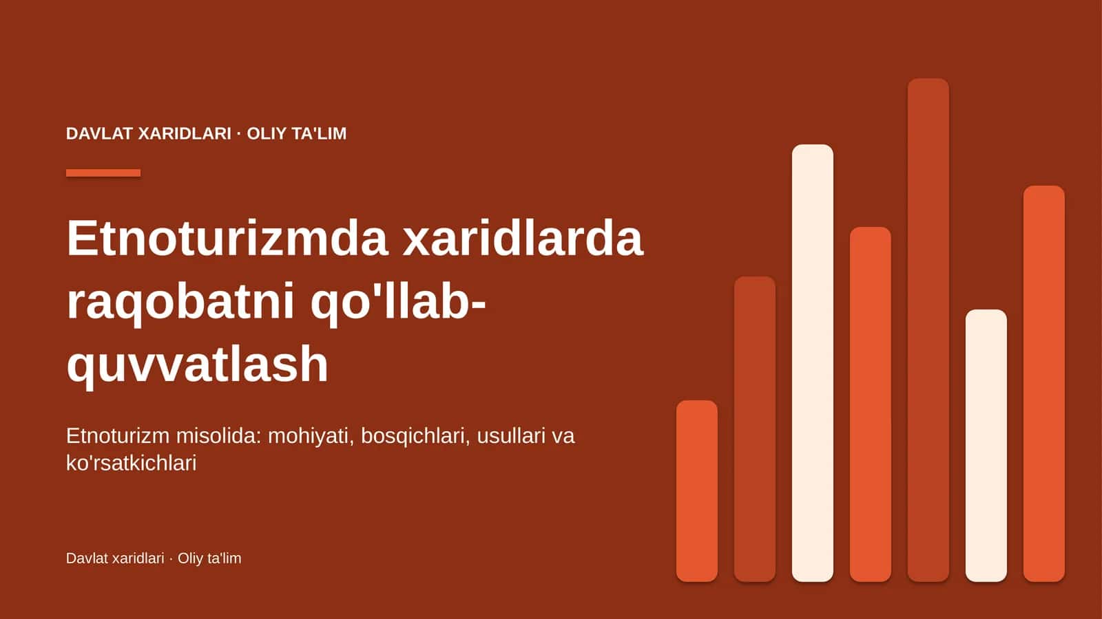 Etnoturizmda xaridlarda raqobatni qo'llab-quvvatlash