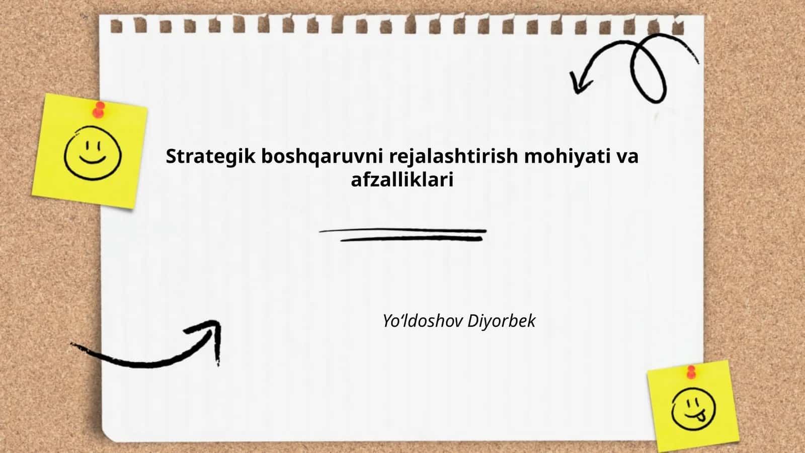 Strategik boshqaruvni rejalashtirish mohiyati va afzalliklari