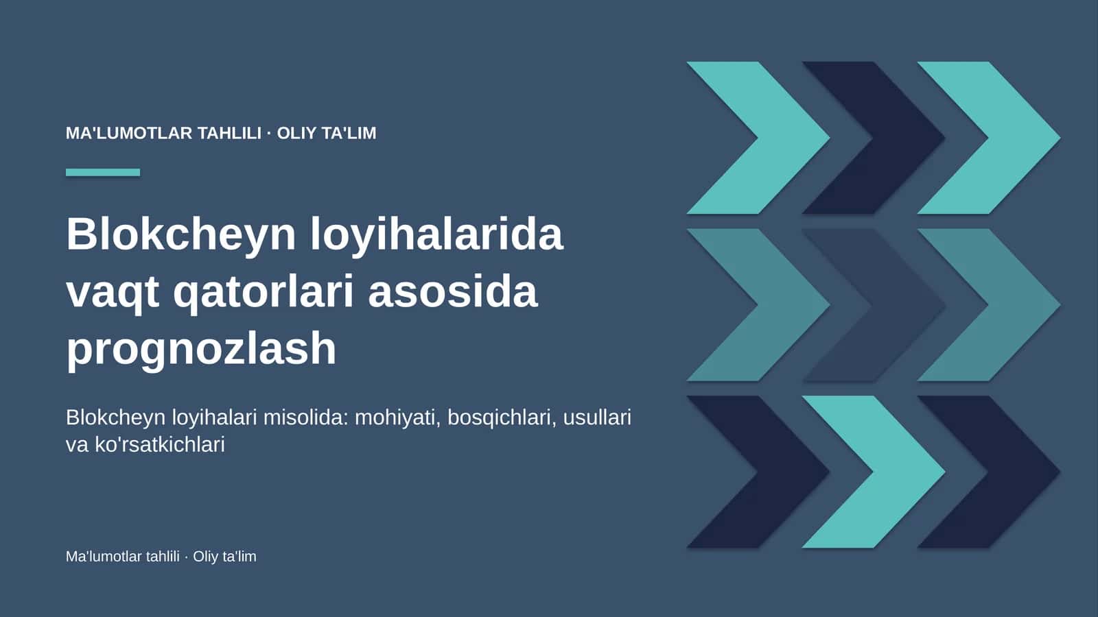 Vaqt qatorlari asosida prognozlash: mohiyati