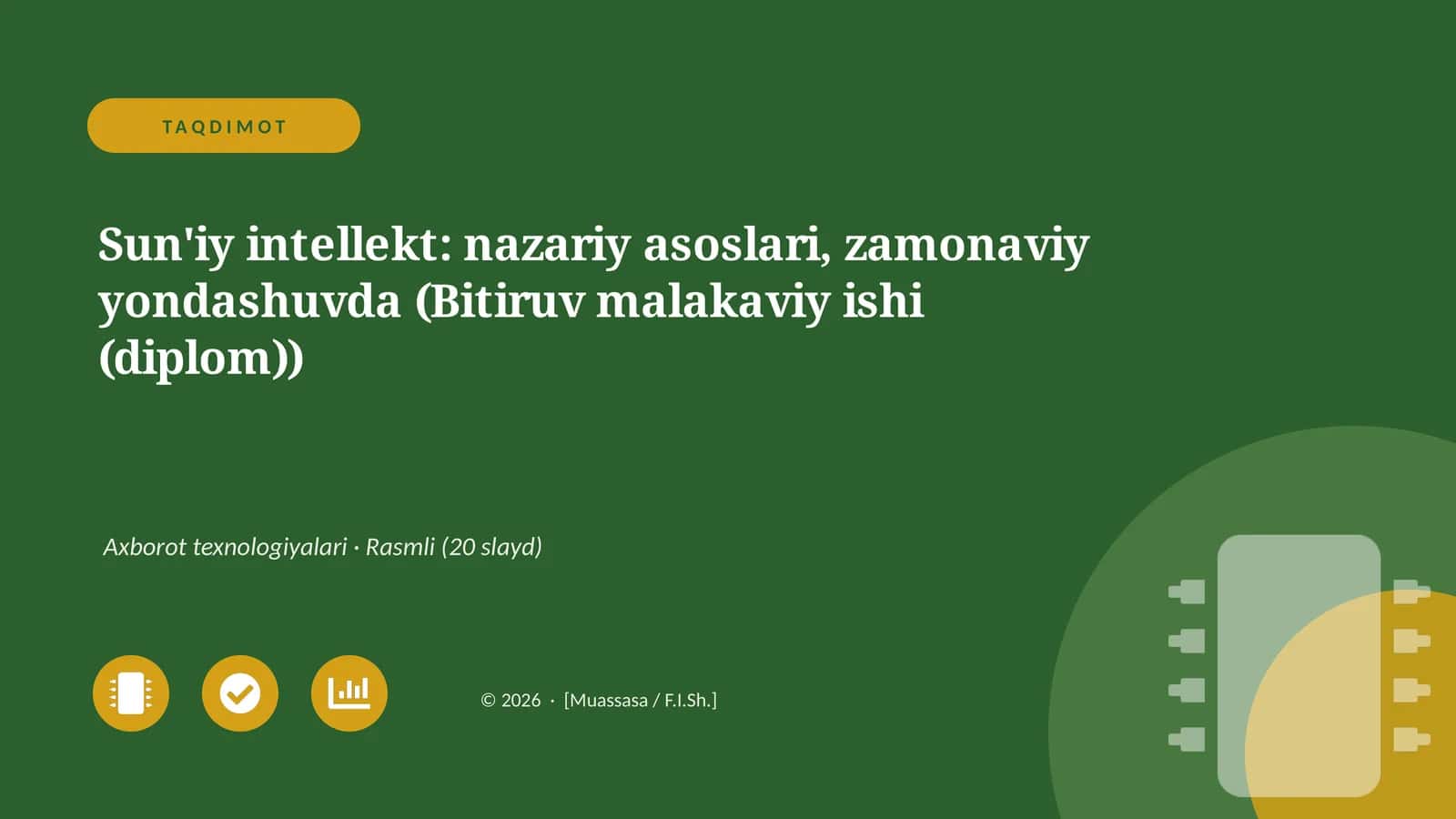 Sun'iy intellekt: nazariy asoslari, zamonaviy yondashuvda (Bitiruv malakaviy ishi (diplom))