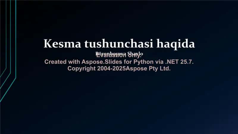 Kesma tushunchasi