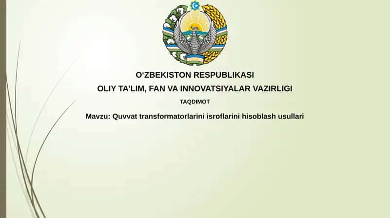Quvvat transformatorlarini isroflarini hisoblash usullari