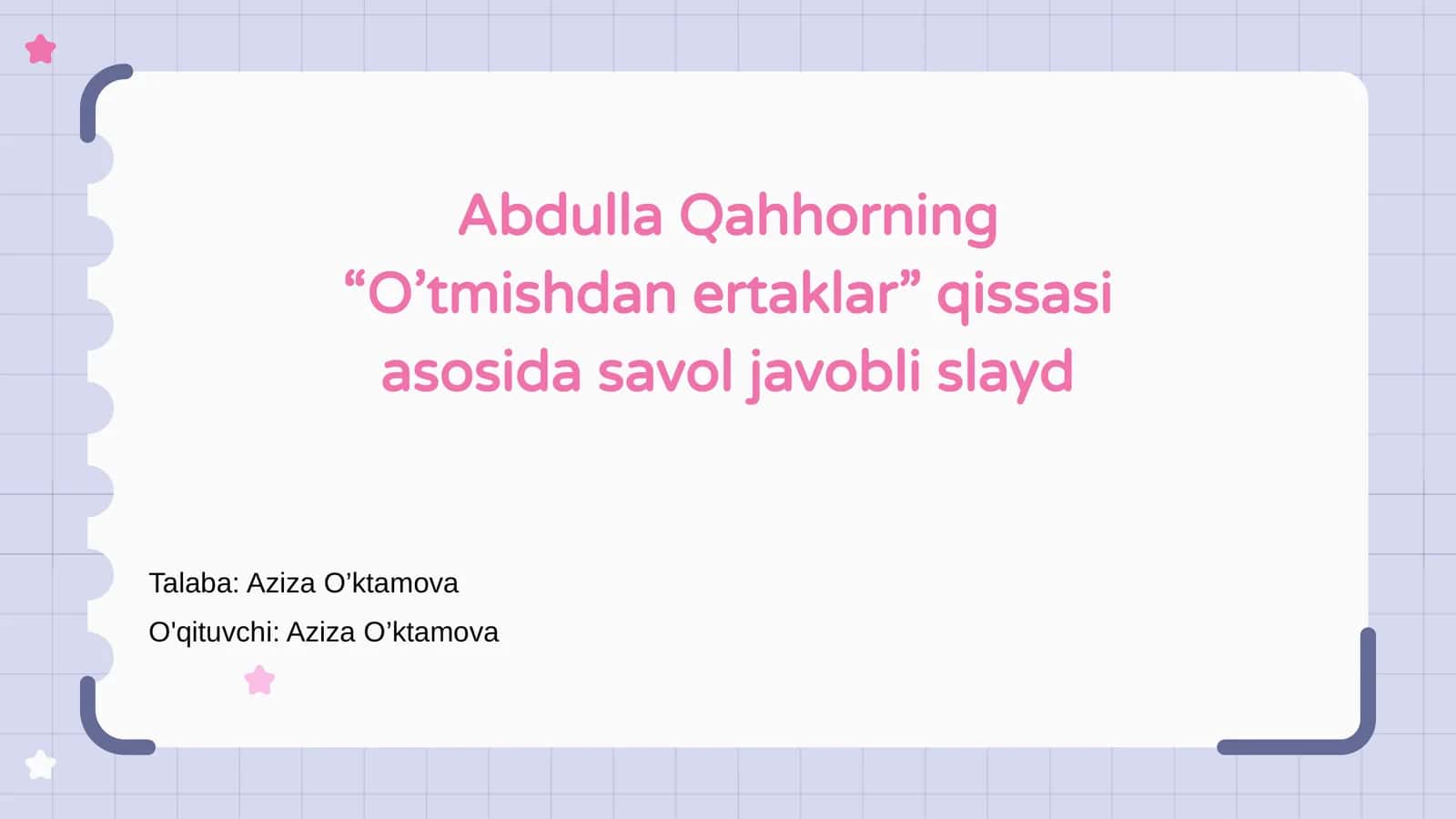 O’tmishdan ertaklar