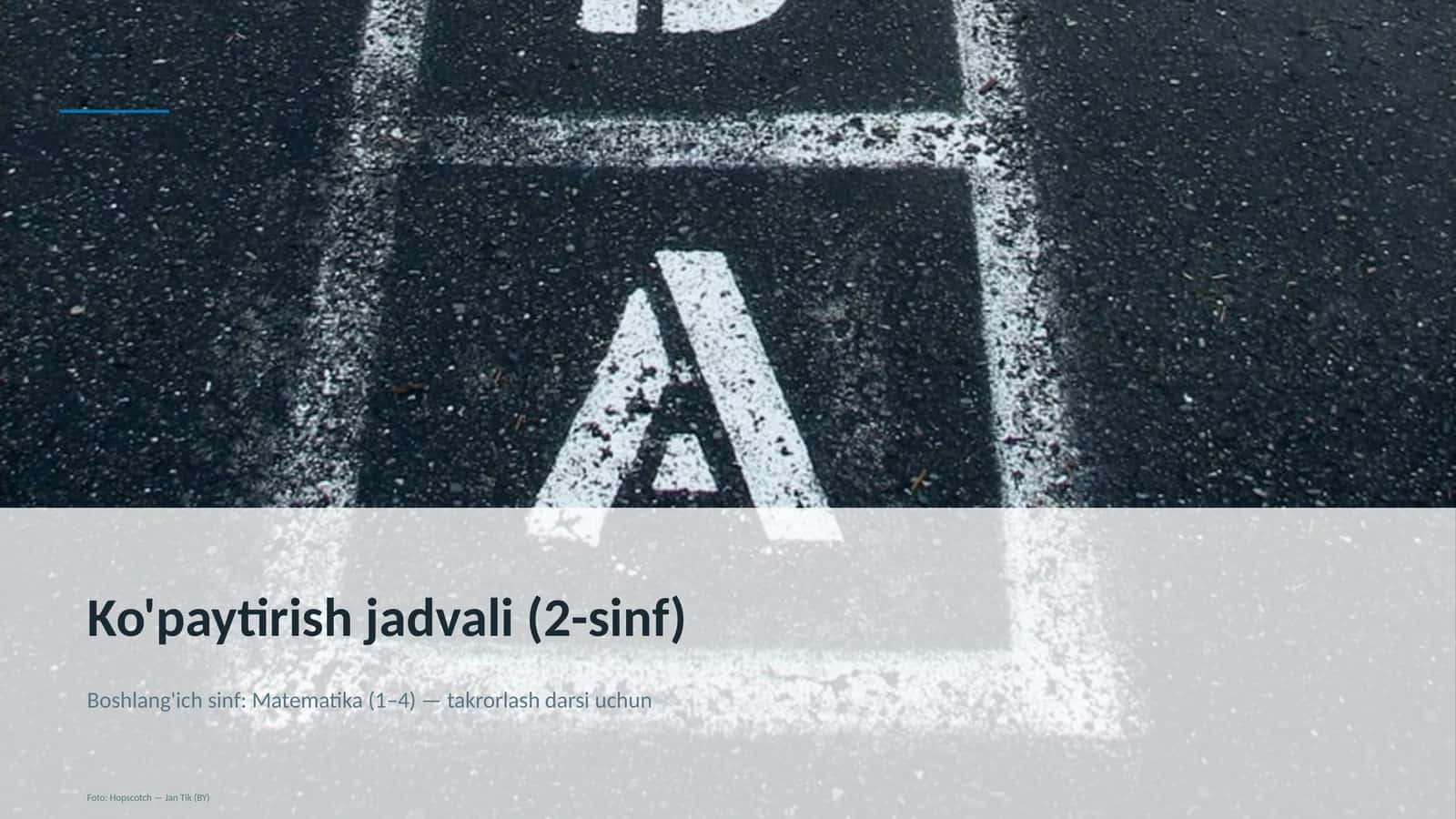 Ko'paytirish jadvali (2-sinf)