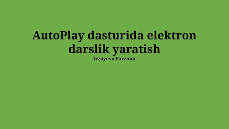 Avtoplay Dasturi
