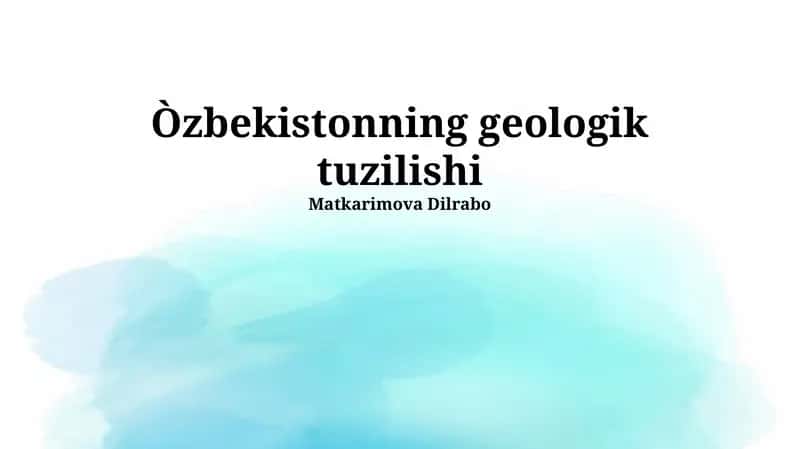 Òzbekistonning geologik tuzilishi