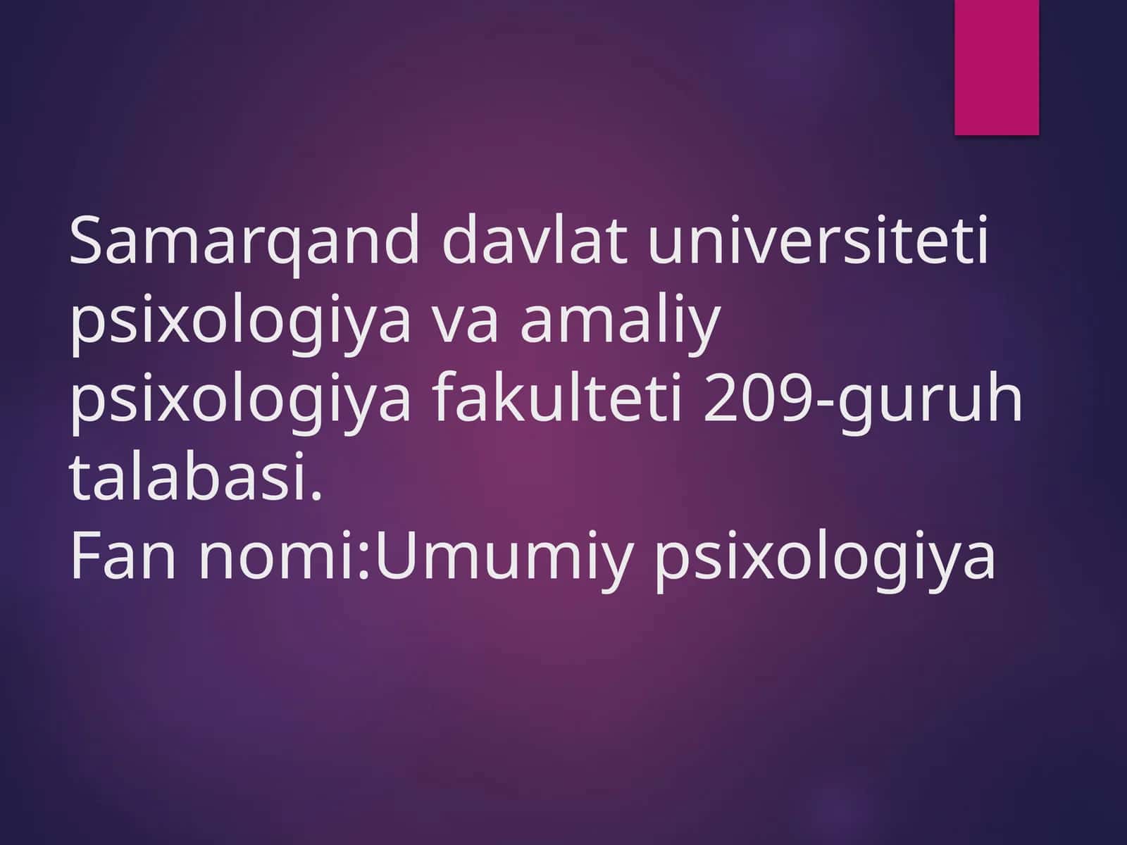 Umumiy psixologiya