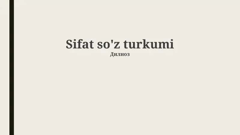 Sifat so'z turkumi