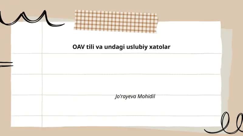 OAV tili va undagi uslubiy xatolar