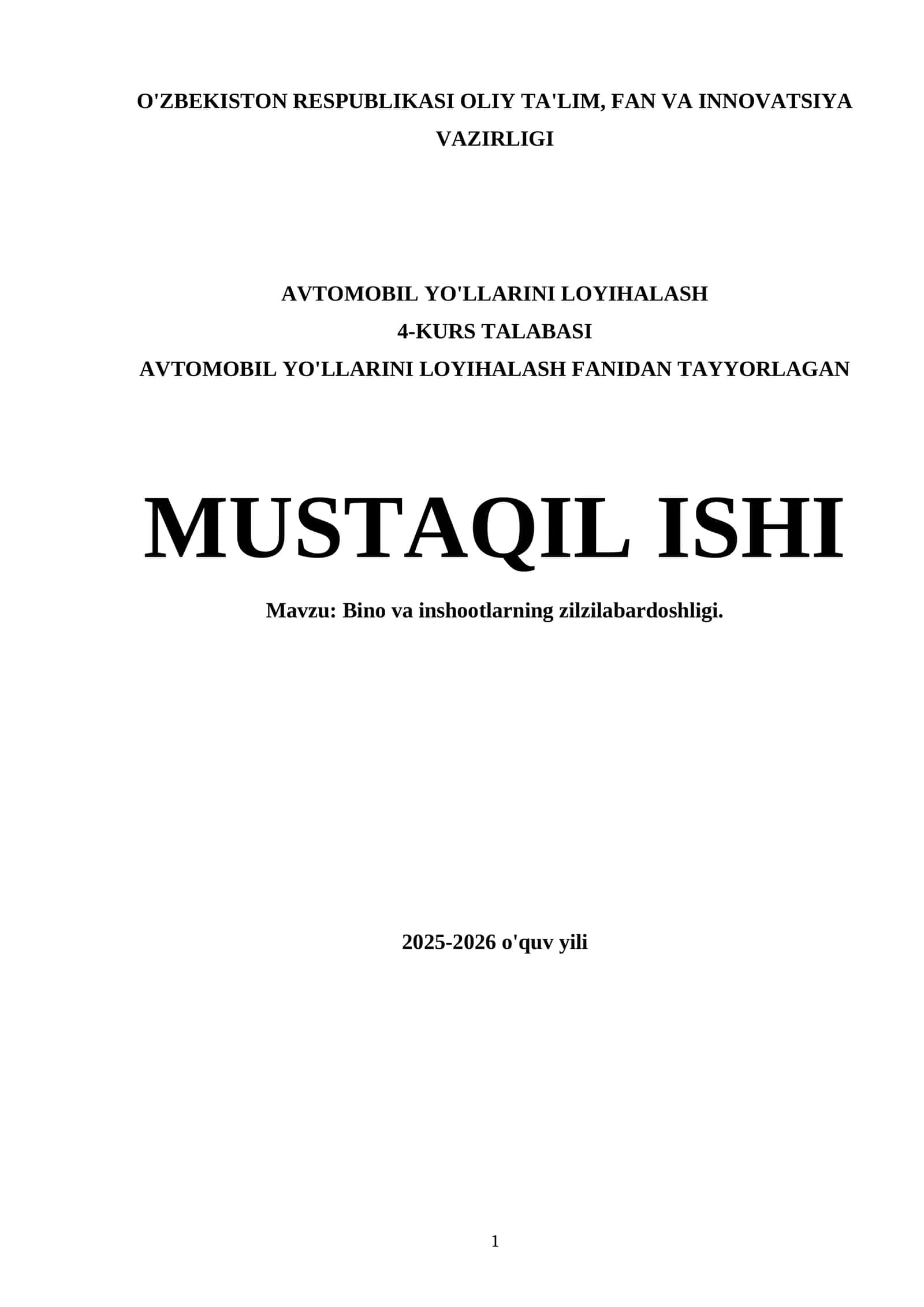 Bino va inshootlarning zilzilabardoshligi