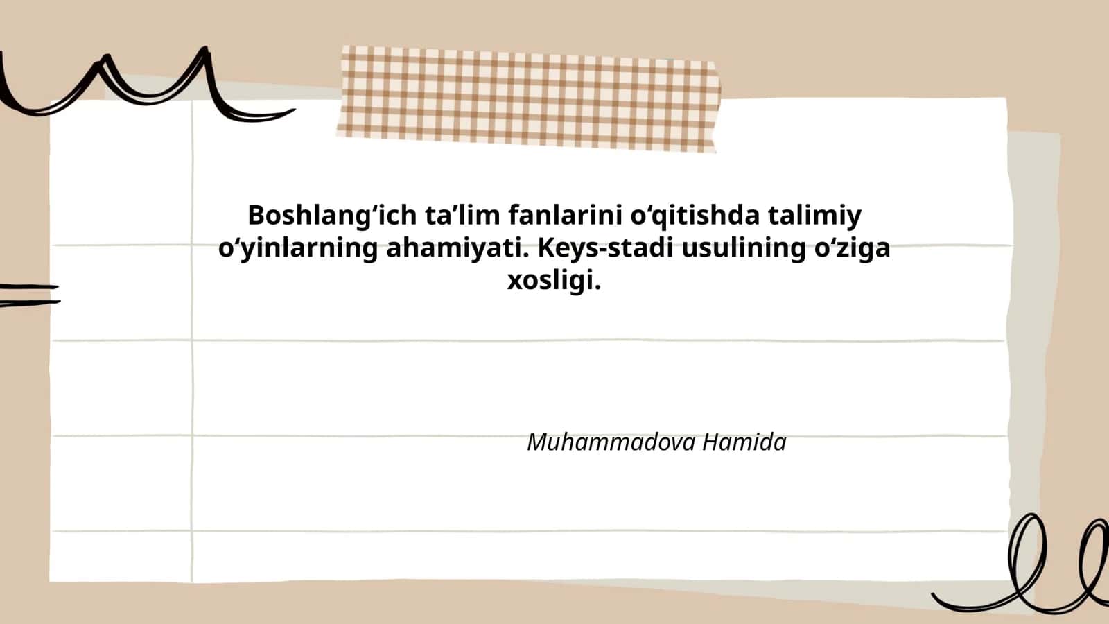 Boshlang‘ich ta’lim fanlarini o‘qitishda talimiy o‘yinlarning ahamiyati