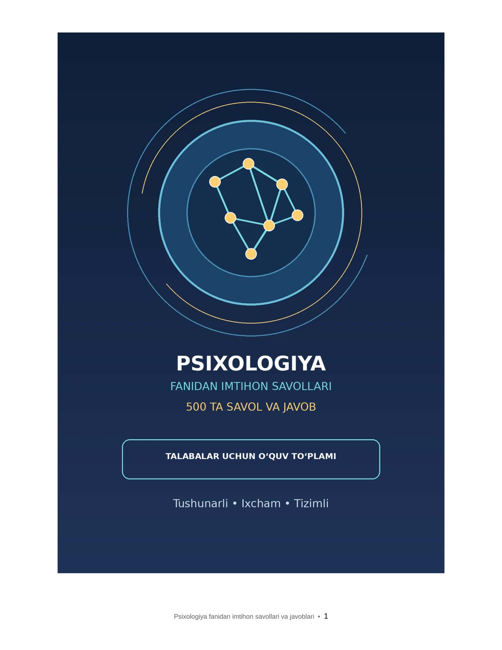 PSIXOLOGIYA FANIDAN IMTIHON SAVOLLARI VA JAVOBLARI 500 ta