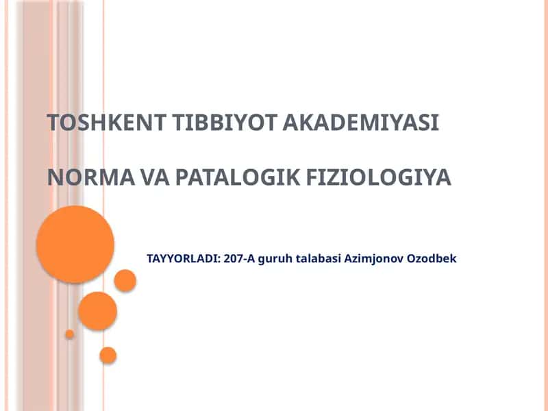 TOSHKENT TIBBIYOT AKADEMIYASI