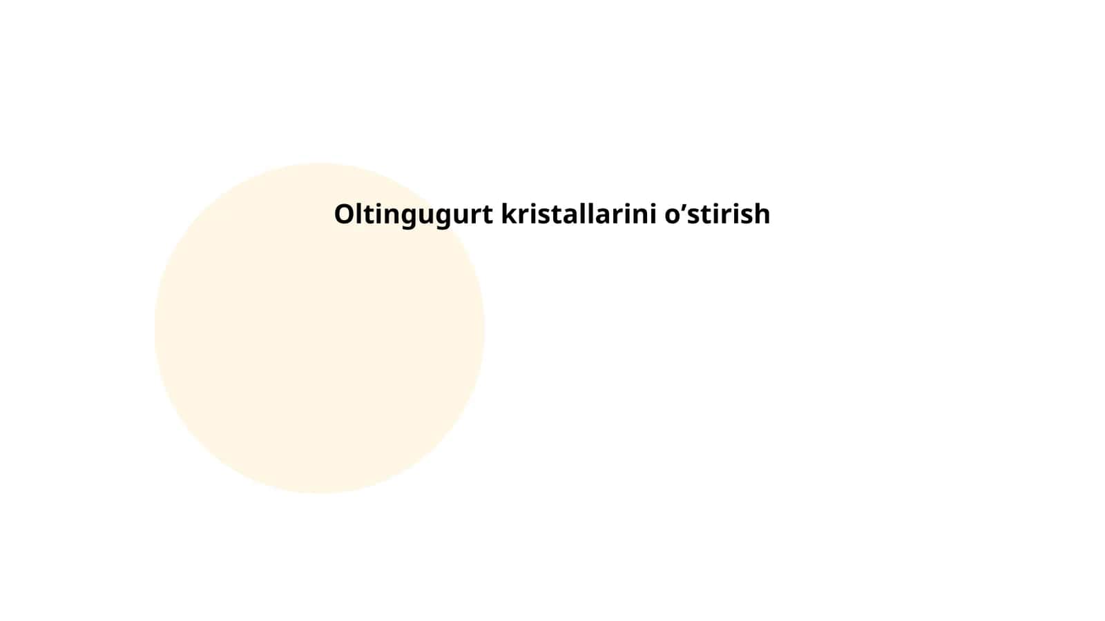 Oltingugurt kristallarini oʼstirish