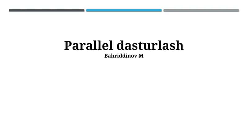 Parallel dasturlash