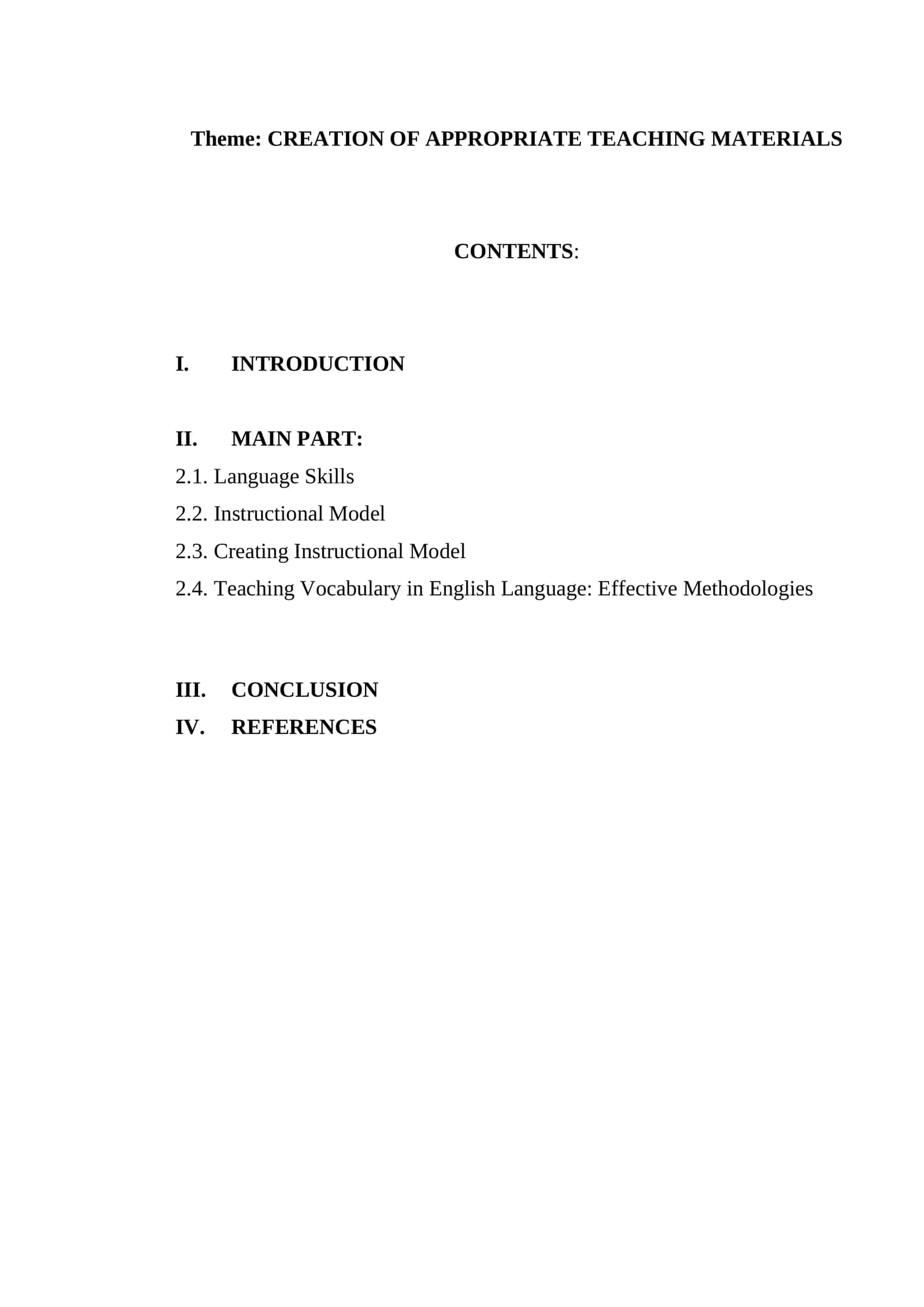 Creation of appropriate teaching materials