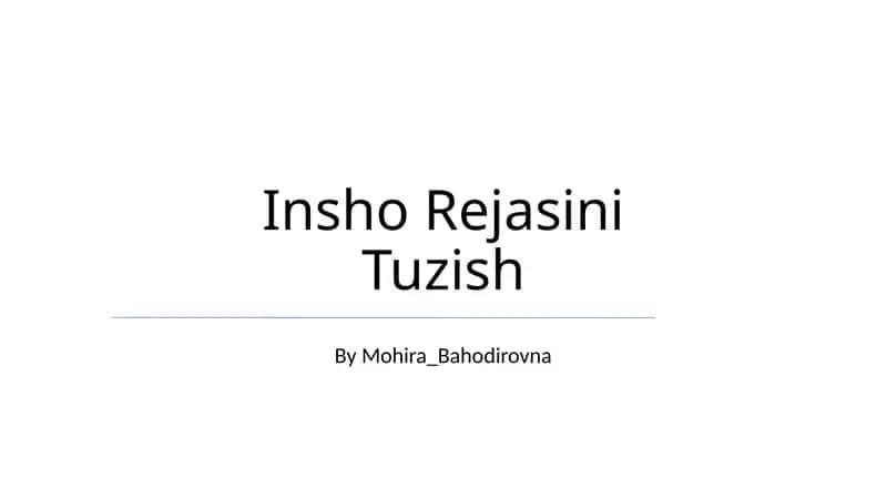 Insho Rejasini Tuzish