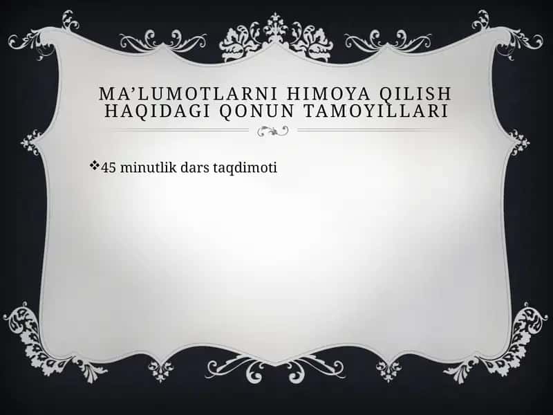Ma’lumotlarni himoya qilish haqidagi qonun tamoyillari