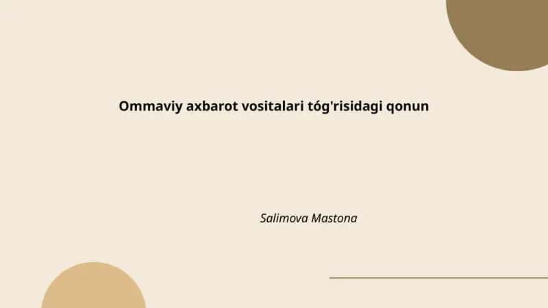Ommaviy axbarot vositalari tóg'risidagi qonun