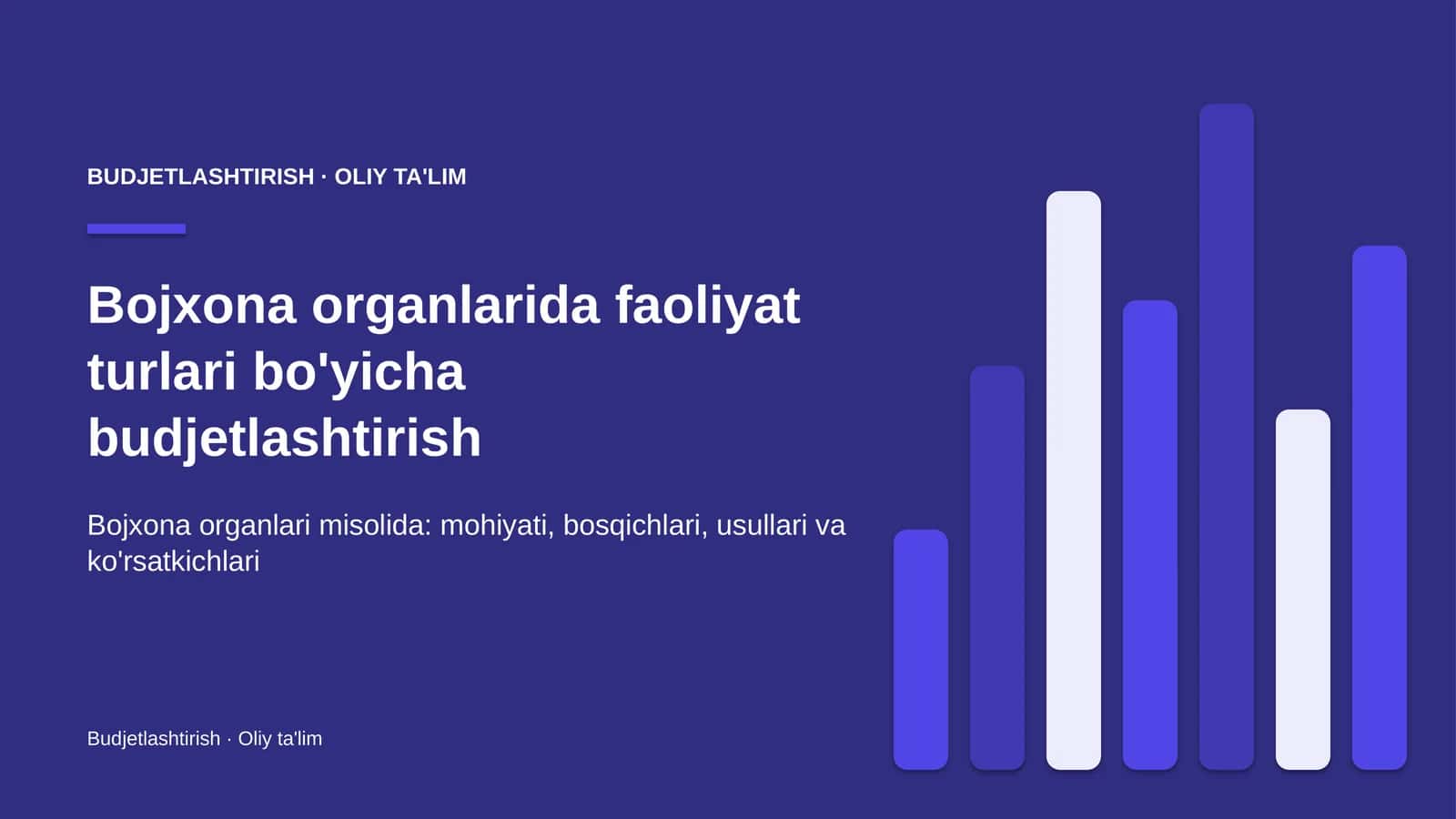 Bojxona organlarida faoliyat turlari bo'yicha budjetlashtirish