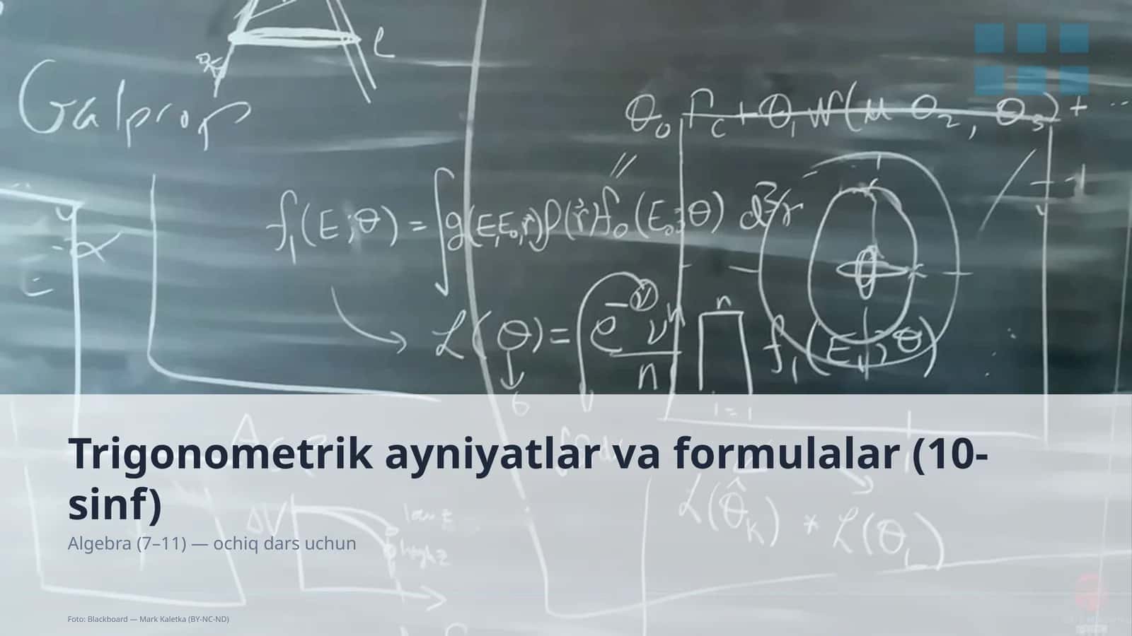 Trigonometrik ayniyatlar va formulalar (10-sinf)
