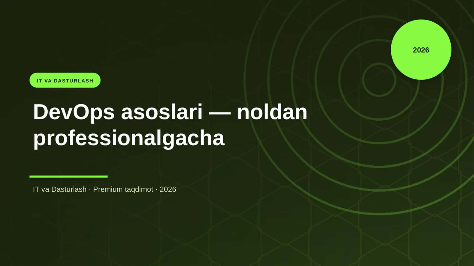 DevOps asoslari — noldan professionalgacha