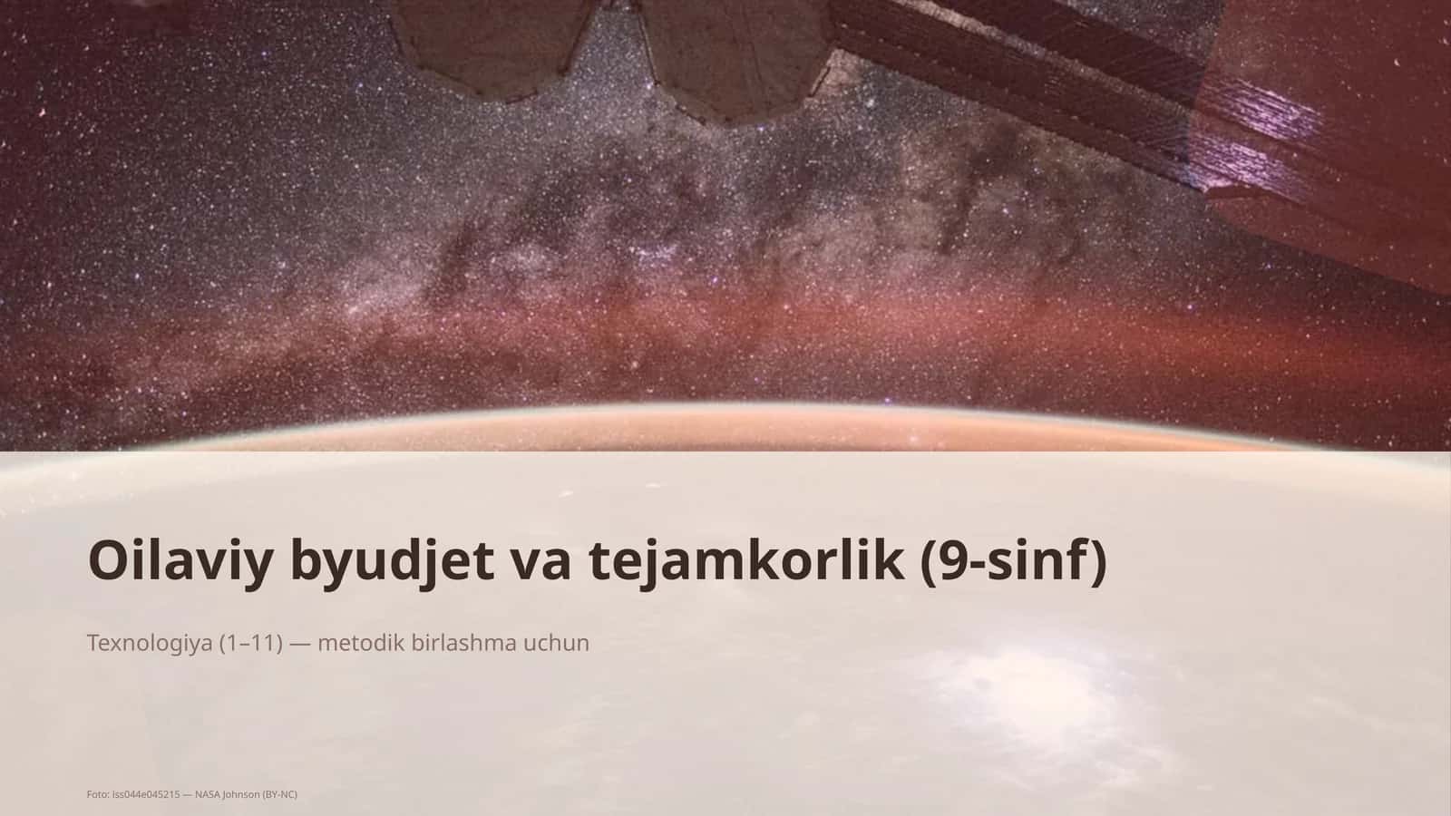 Oilaviy byudjet va tejamkorlik (9-sinf)