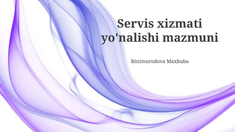 Xizmat Ko'rsatish Hududi Tarkibi