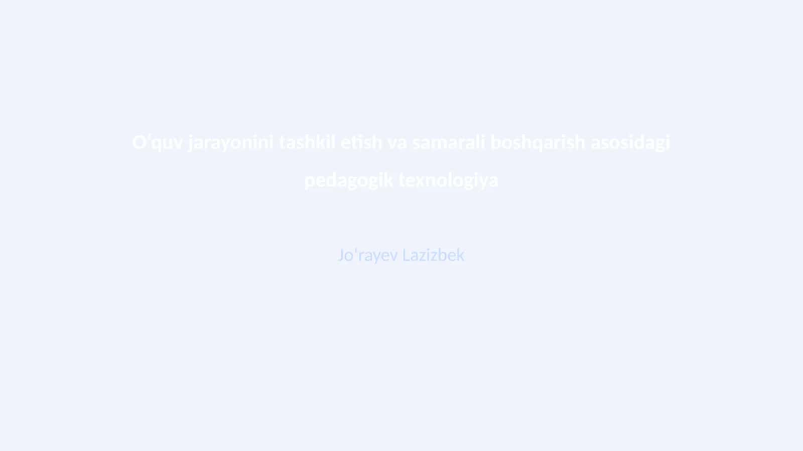 Pedagogik texnologiya