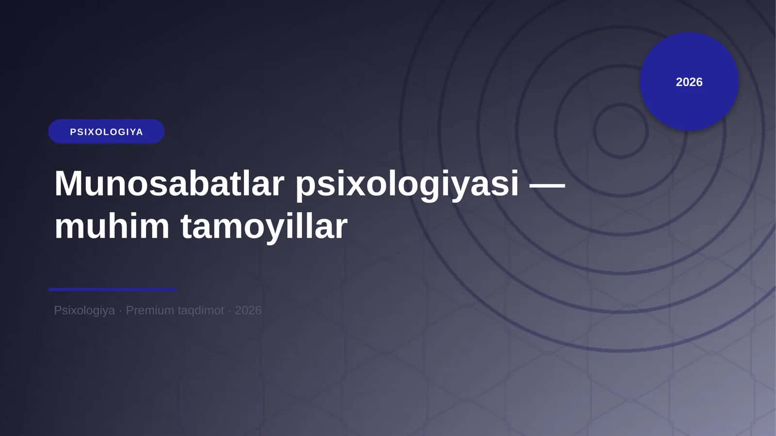 Munosabatlar psixologiyasi — muhim tamoyillar