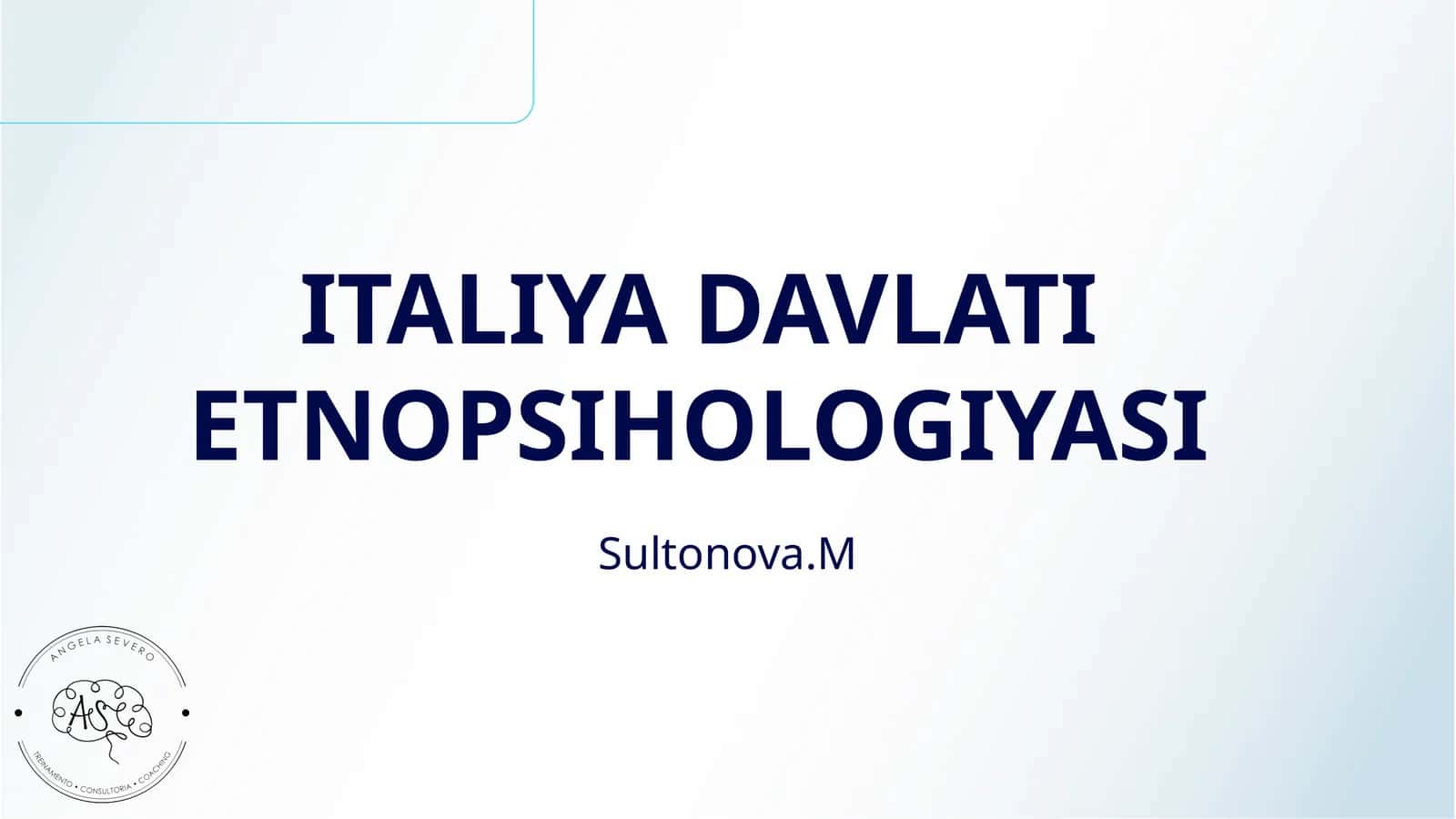 ITALIYA DAVLATI ETNOPSIHOLOGIYASI