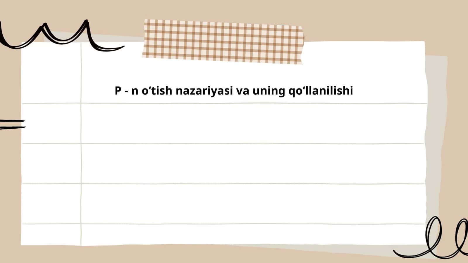 P - n oʻtish nazariyasi va uning qoʻllanilishi